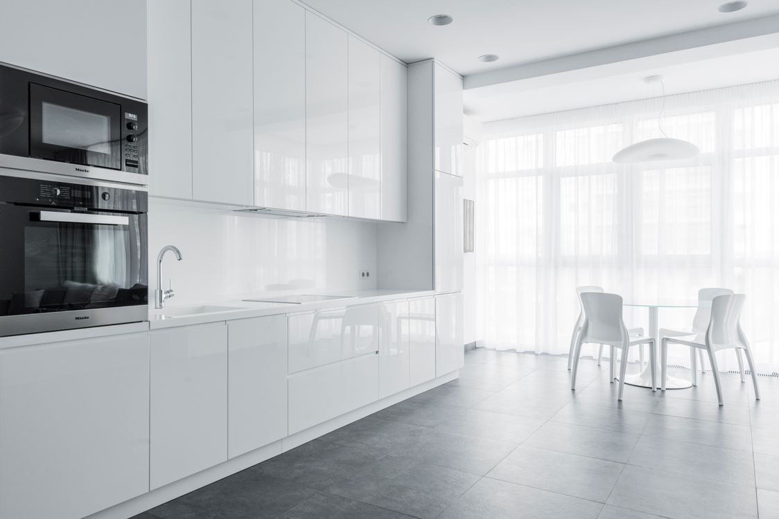 Bright white kitchen, illustrative interior photography